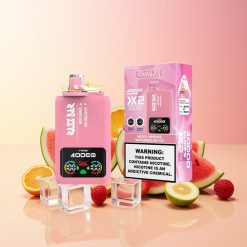 Razz Bar 40000 Puffov Vape Mešane Jagode - Lubenica Led 2% Nikotina, Tip-C Priključek