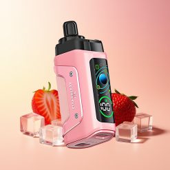 Razz Bar 45000 Puffov Dispozabilna Vapa Jagodni Led + 1.0 Ohm Mesh Coil & Tip-C Polnjenje