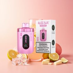 Razz Bar 50K Pufov Dispozabilni Vape Rožnati Limonada 1.0 Ohm Mesh Coil 2% Nikotin